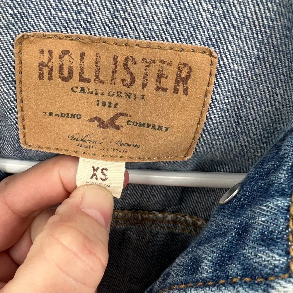 Girls Hollister Blue jean Vest size XS